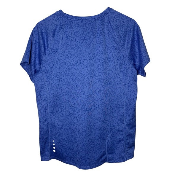 L. L. Bean Running Top Women's Large Short Sleeve Blue Zipper Pocket Quick Dry - Picture 8 of 8